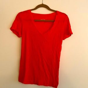 J Crew Vintage Cotton Coral V Neck
